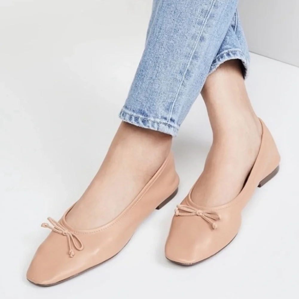 Schutz Arissa Beige Leather Ballet Flat Size 11